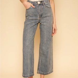 Flora Pant in Light Denim Wide Leg 39" Length